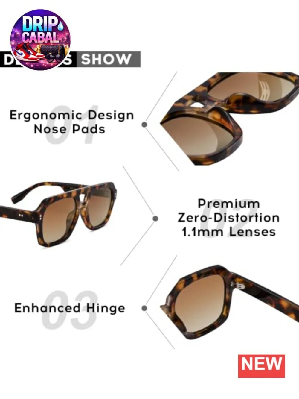 Polarized Square Aviator Sunglasses UV400 Women Men Fashion Shades